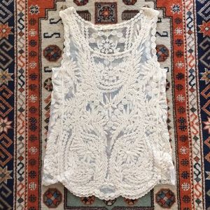 Francesca’s Sheer Lace Tank